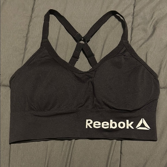 Reebok Black Sports Bra with Racerback Design - Picture 1 of 4